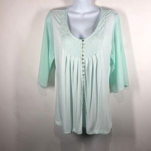 Soft Surroundings sea-foam green blouse size MP
